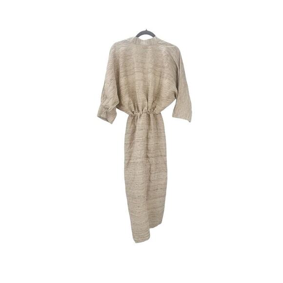 Piece of White Audrey Dress Beige Raw Silk Dolman Sleeves Resort Size 34/XS NWT - Picture 8 of 12